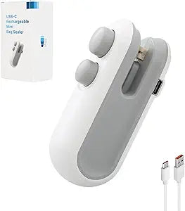 Portable Mini Food Bag Sealer & Cutter | USB Rechargeable Heat Sealing Machine for Snacks, Plastic & Food Bags – Compact Kitchen Gadget (Random Colour)