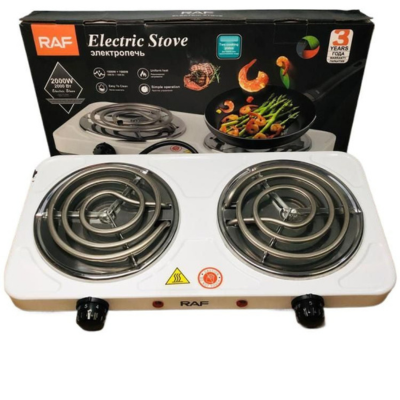 RAF Double Electric Stove & Hot Plate Cooker R.8020B – 2000W Dual Burner Portable Electric Cooking Stove with Uniform Heating & Adjustable Temperature Control