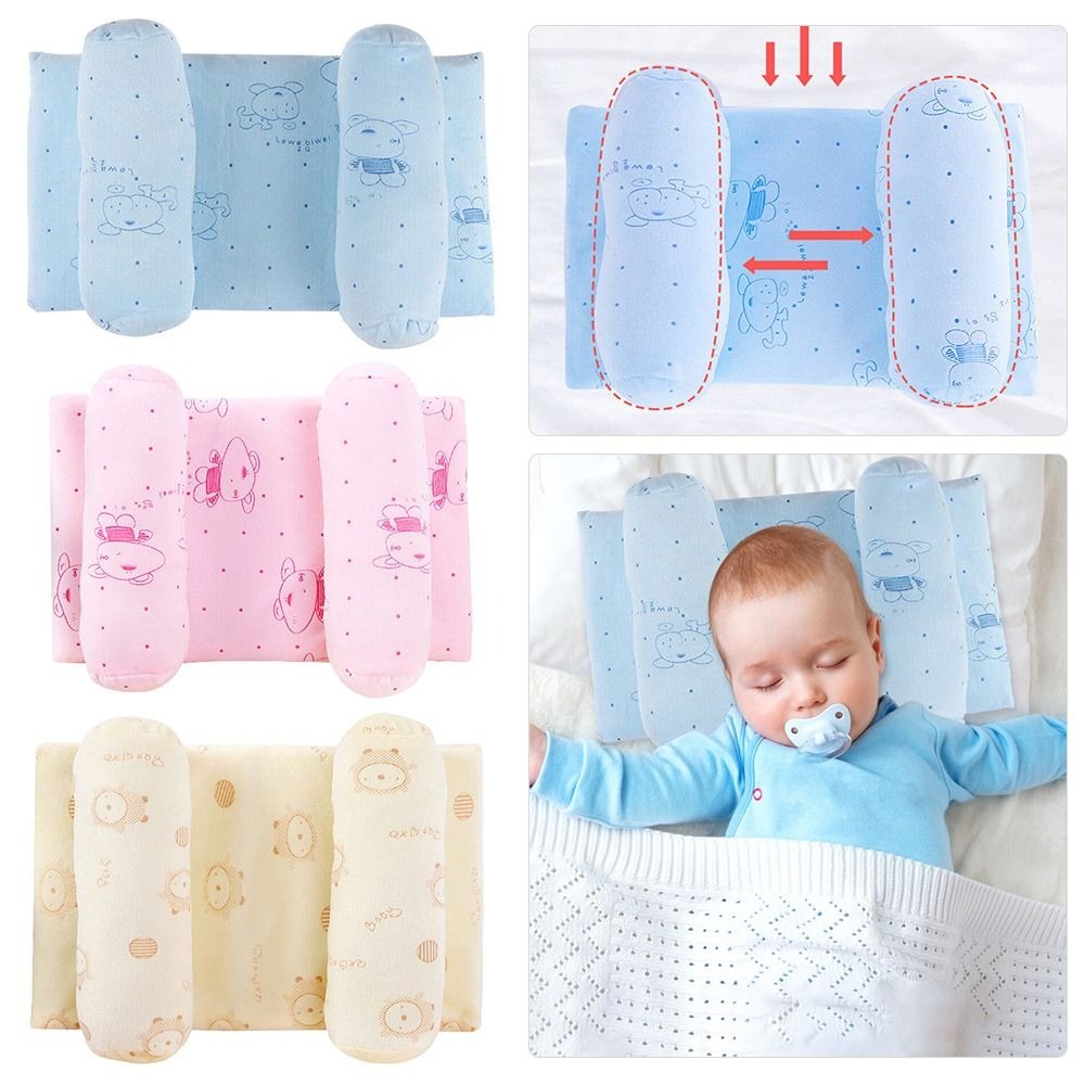 Baby Sleeping Bed Set with Pillow & Side Cushions | Soft Cotton Infant Mattress | Comfortable & Breathable Newborn Bed (Random Color)