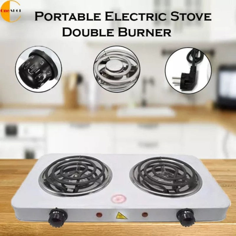 RAF Double Electric Stove & Hot Plate Cooker R.8020B – 2000W Dual Burner Portable Electric Cooking Stove with Uniform Heating & Adjustable Temperature Control
