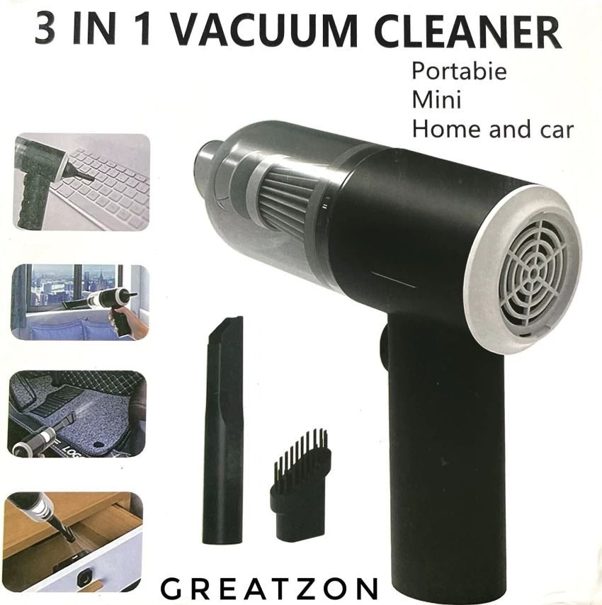 3 in 1 Portable Wireless Vacuum Cleaner – High Power Suction, Air Pump & Duster for Home, Car, and Laptop | Rechargeable Mini Handheld Cleaner