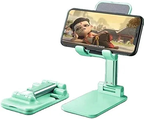 Foldable Portable Mobile Stand | Adjustable Mobile Holder for Desk & Table | Compatible with All Smartphones – Random Color