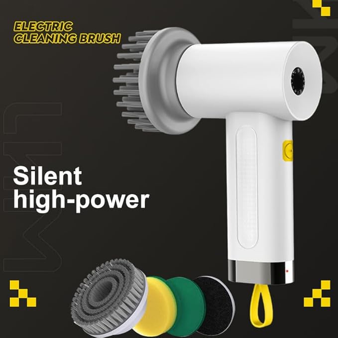 Electric Cleaning Brush with Multiple Attachments | 360° Rotating Power Scrubber for Bathroom, Kitchen, and Home Cleaning