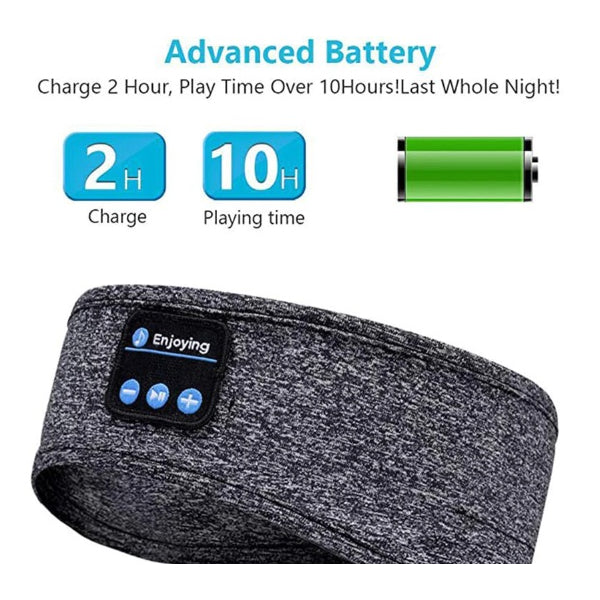 Wireless Bluetooth Music Headband with Built-In Headphones | Sports, Running, Gym & Sleep Headband – Hands-Free, Comfortable & Rechargeable