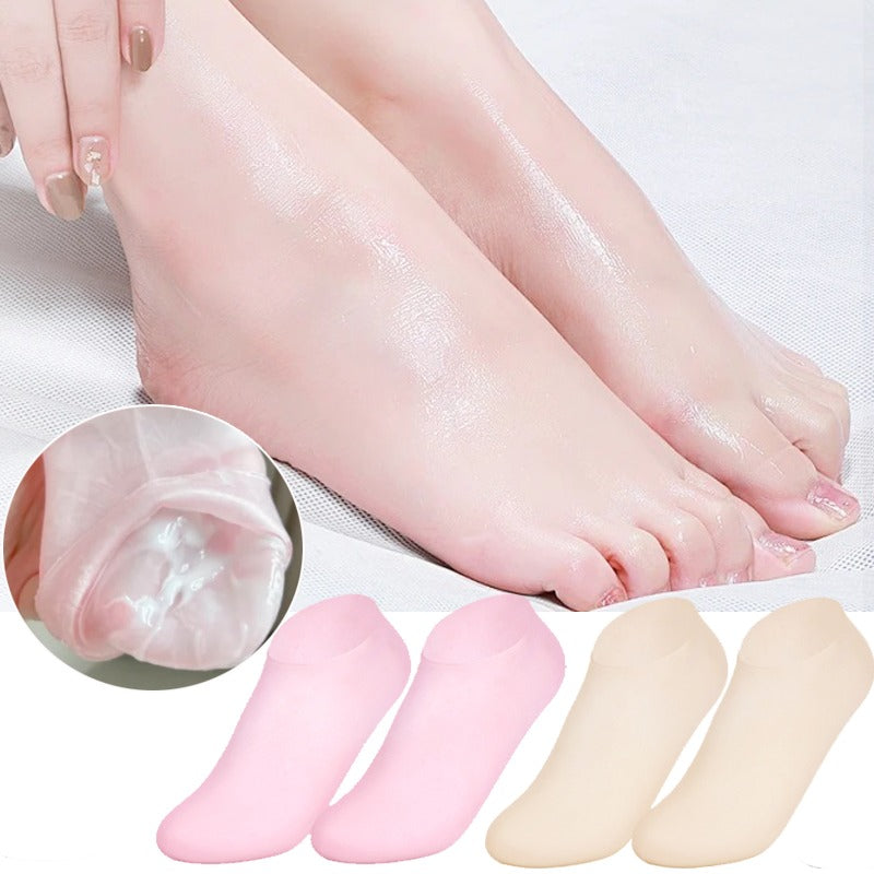 Silicone Gel Moisturizing Socks | Heel Repair & Foot Care Protector | Cracked Heel Treatment, Reusable Waterproof Gel Socks (1 Pair)