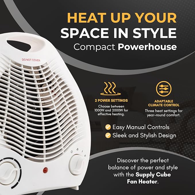 Oasis SB-20R (C) Electric Blower Heater | Portable Room & Office Fan Heater – Adjustable Heat Settings, Fast Heating, and Energy Efficient