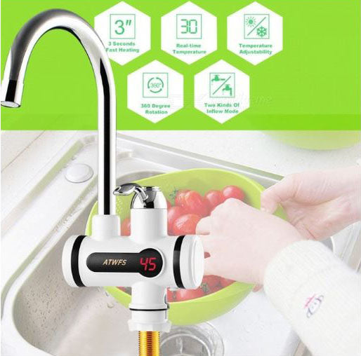 Instant Electric Water Heater Tap | Advanced Fast Heating Faucet with LED Indicator | Instant Hot Water for Kitchen & Bathroom