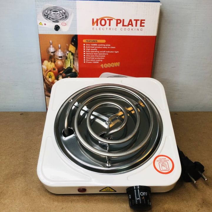 Single Burner Electric Hot Plate Stove – Portable Compact Cooker for Home, Office & Travel | Fast Heating & Easy to Clean (Random Color)