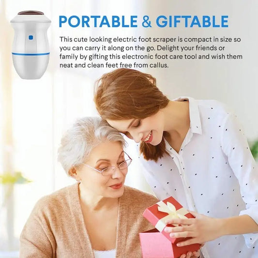 Back Callus Remover with Built-In Vacuum – Electric Foot Grinder for Dead Skin, Cracked Heels & Calluses, Rechargeable Pedicure Tool with Gentle & Powerful Exfoliation