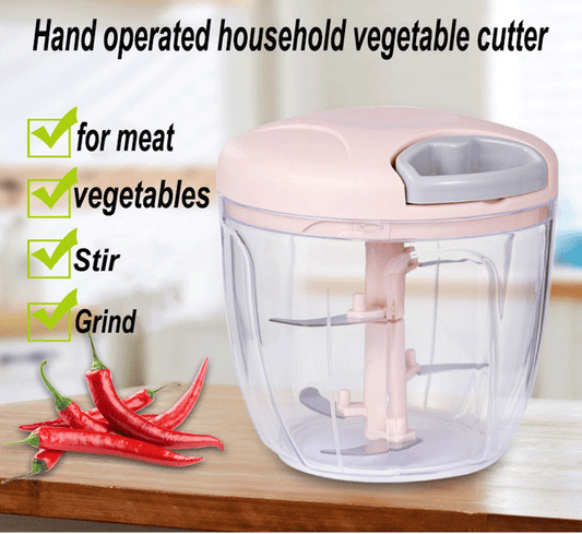 Hand Pulled Multipurpose Chopper & Cutter | Manual Rope Chopper for Vegetables, Fruits & Meat | Fast Food Processor (Random Color)