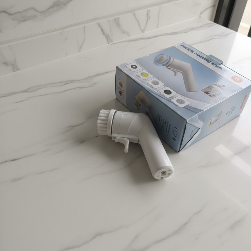 Electric Cleaning Brush with Multiple Attachments | 360° Rotating Power Scrubber for Bathroom, Kitchen, and Home Cleaning