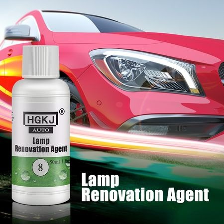 HGKJ-8 Car Headlight Restoration Agent 50ml – Powerful Cleaner for Crystal Clear Shine, Scratch Removal & UV Protection | Restores Yellow, Foggy & Oxidized Headlights Instantly