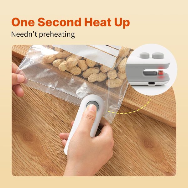 Portable Mini Food Bag Sealer & Cutter | USB Rechargeable Heat Sealing Machine for Snacks, Plastic & Food Bags – Compact Kitchen Gadget (Random Colour)