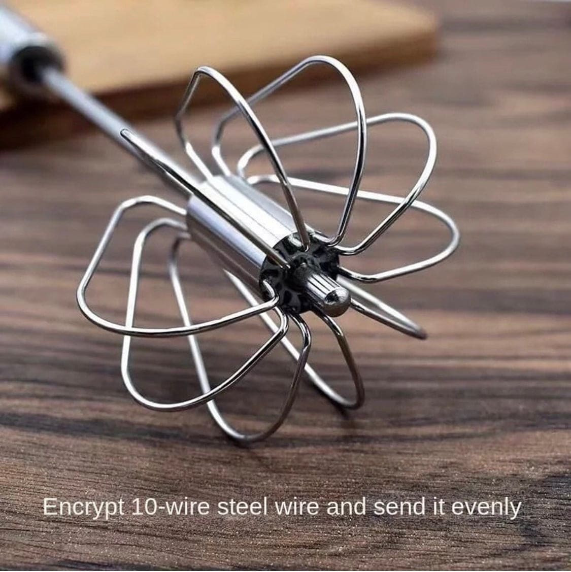 Hand Pressure Semi-Automatic Egg Beater – Manual Whisk & Cream Mixer for Kitchen Baking, Coffee, and Cooking (30.5x6.5cm) | Self-Turning Stainless Steel Beater