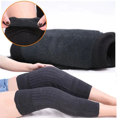 Unisex Cashmere Wool Knee Warmers (Pair) – Winter Thermal Knee Brace Pads for Men & Women | Velvet Knee Protector for Pain Relief & Warmth (Random Color)