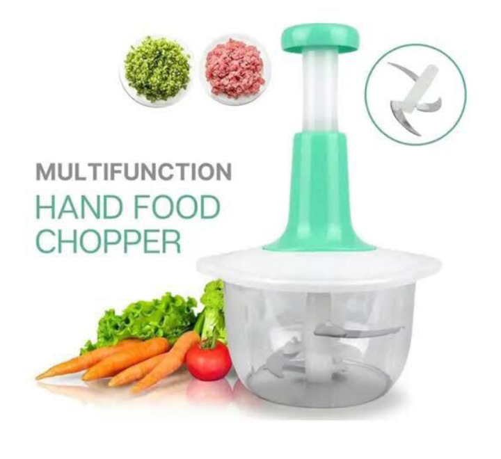 Manual Hand Push Chopper 1.5L – Multi-Functional Vegetable Cutter, Meat Grinder, Slicer & Grater | Fast Push Chopper for Kitchen (Random Color)
