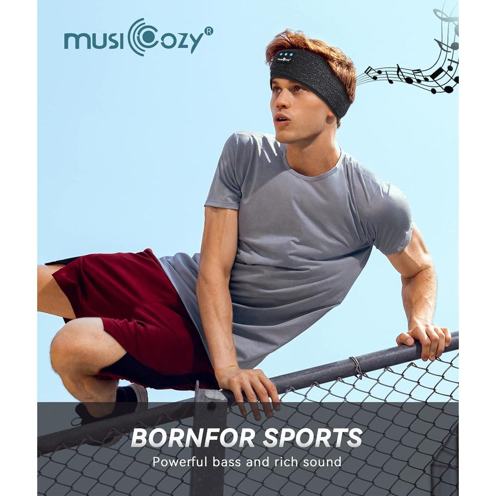 Wireless Bluetooth Music Headband with Built-In Headphones | Sports, Running, Gym & Sleep Headband – Hands-Free, Comfortable & Rechargeable