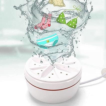 Portable USB Mini Washing Machine | Ultrasonic Rotating Turbine Washer for Travel, Socks, Underwear, Dishes & Small Clothes