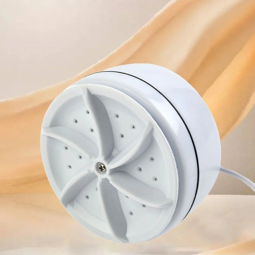 Portable USB Mini Washing Machine | Ultrasonic Rotating Turbine Washer for Travel, Socks, Underwear, Dishes & Small Clothes