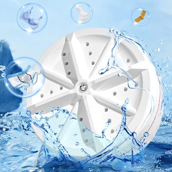 Portable USB Mini Washing Machine | Ultrasonic Rotating Turbine Washer for Travel, Socks, Underwear, Dishes & Small Clothes